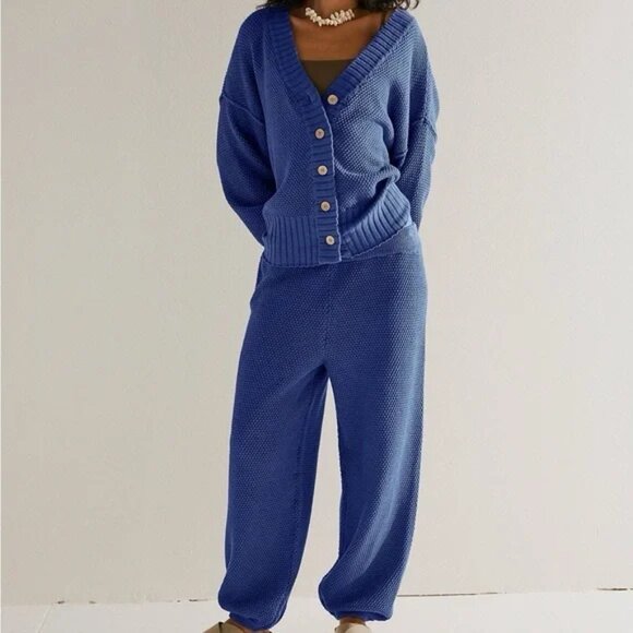 FP Beach NWOT Hailee Waffle Stitch Cardigan & Pants Sz Large - Picture 7 of 7